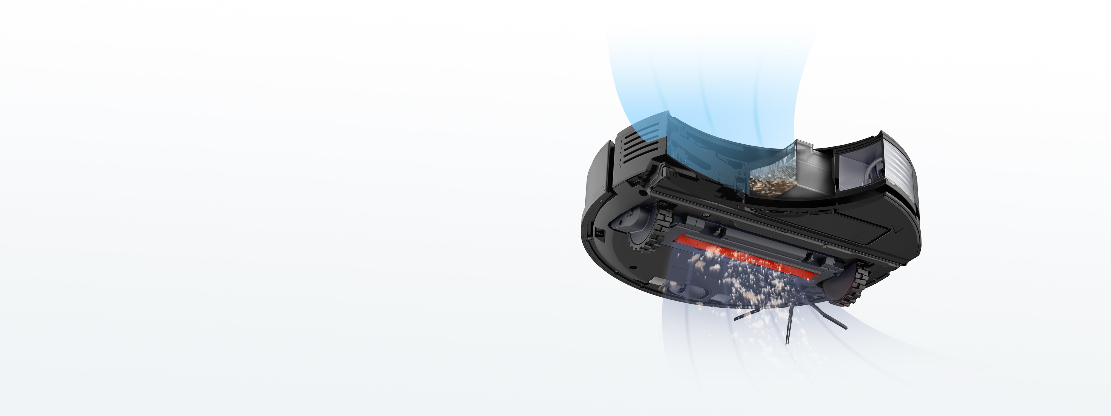 Roborock S7's 2500 Pa suction captures fine dust on hard floors, hair from carpets, and so on Roborock S7's 2500 Pa suction captures fine dust on hard floors, hair from carpets, and so on